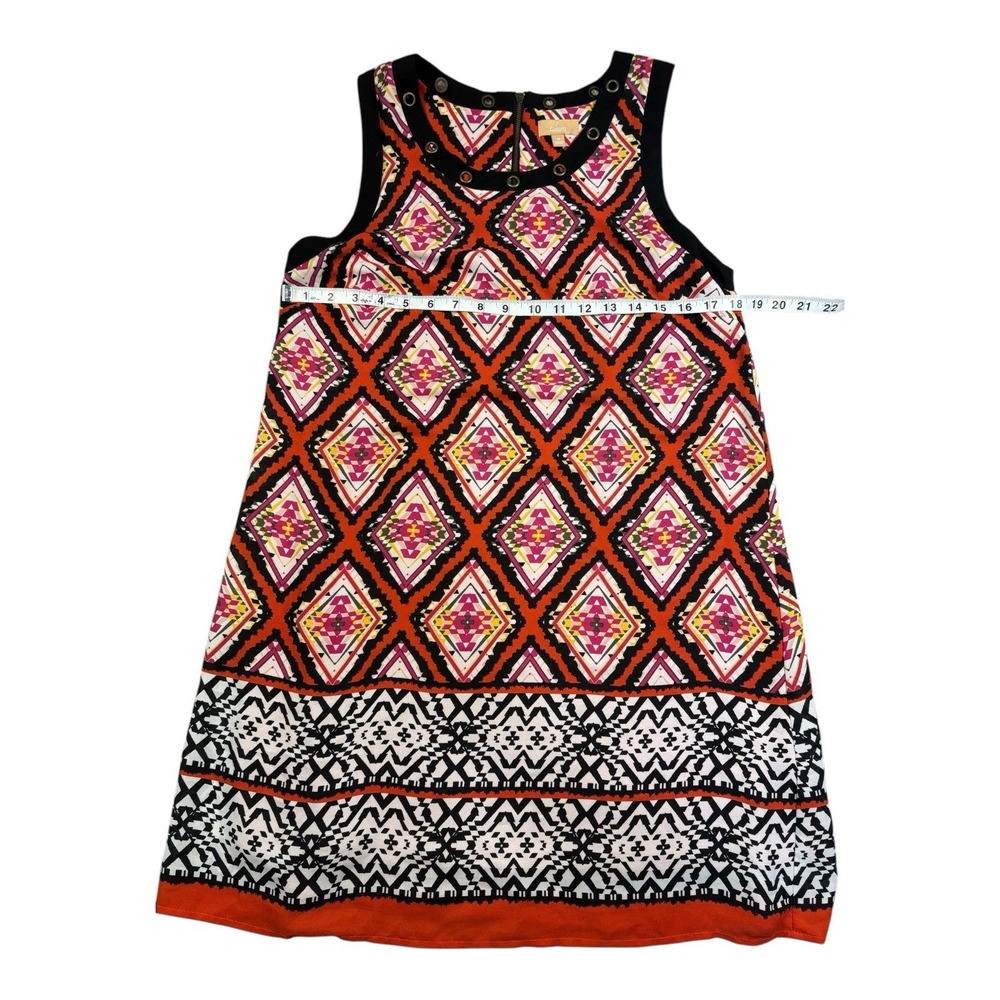 Takara Sleeveless Shift Dress Size Medium Multicolor Geometric Boho Tribal Print - Picture 8 of 9